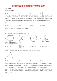 2020年湖南省湘潭市中考数学试卷-含答案