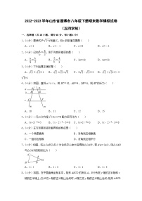 2022-2023学年山东省淄博市八年级下册期末数学模拟试卷（五四学制）含解析