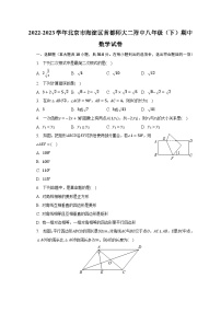 2022-2023学年北京市海淀区首都师大二附中八年级（下）期中数学试卷（含解析）