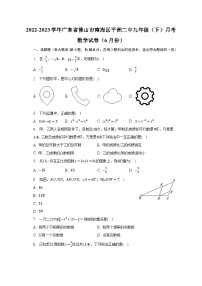 2022-2023学年广东省佛山市南海区平洲二中九年级（下）月考数学试卷（6月份）（含解析）