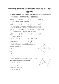 2022-2023学年广东省惠州市惠东县第五片区八年级（下）期中数学试卷（含解析）