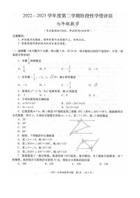 青海省海东市互助县2022-2023学年七年级下学期阶段性学情评估（期中）数学试卷