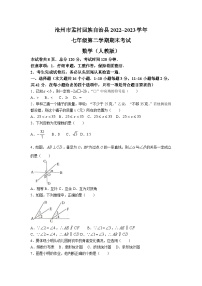 河北省沧州市孟村回族自治县2022-2023学年七年级下学期期末考试数学试卷(含答案)