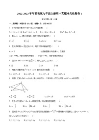 期中真题冲关检测卷1-2022-2023学年九年级数学上册章节复习全程检测通关练（讲义＋试题）（湘教版）