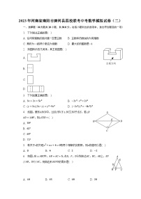 2023年河南省南阳市唐河县四校联考中考数学模拟试卷（二）（含解析）