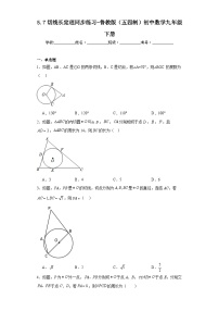 鲁教版 (五四制)九年级下册7 切线长定理同步测试题