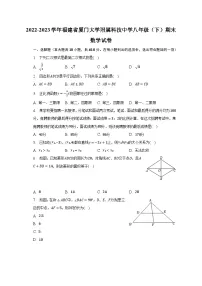 2022-2023学年福建省厦门大学附属科技中学八年级（下）期末数学试卷（含解析）