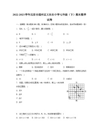 2022-2023学年北京市通州区大杜社中学七年级（下）期末数学试卷（含解析）