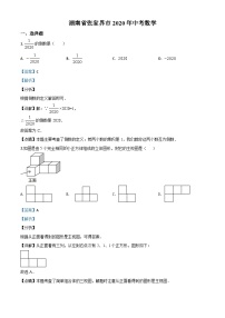 湖南省张家界市 2020年中考数学试题（含详解）