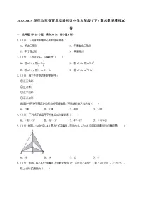 山东省青岛实验初级中学2022-2023学年下学期八年级期末数学模拟试卷