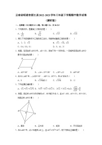 云南省昭通市绥江县2022-2023学年八年级下学期期中数学试卷