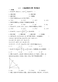 初中数学北师大版九年级下册3 三角函数的计算课堂检测