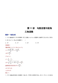 中考数学二轮复习第11讲  勾股定理与锐角三角函数（题型训练）（含解析）