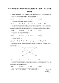 2022-2023学年广西钦州市灵山县那隆中学八年级（下）期末数学试卷（含解析）