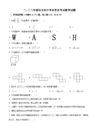 2022年黑龙江省绥化市中考数学真题（原卷版）