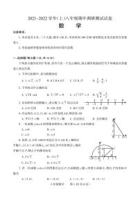 河南省焦作市中站区2021-2022学年八年级上学期期中数学【试卷+答案】