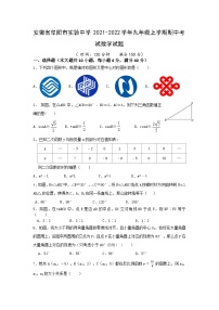 安徽省阜阳市实验中学2021-2022学年九年级上学期期中考试数学试题（Word版含答案）