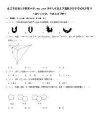 重庆市西南大学附属中学2023-2024学年九年级上学期数学开学考试同步练习