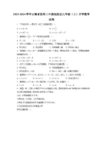 +云南省昆明三中滇池校区2023-2024学年九年级上学期开学数学试卷+