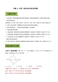 中考数学一轮复习考点练习专题16 全等三角形判定和性质问题（含解析）