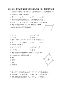 2022-2023学年云南省昭通市绥江县八年级（下）期中数学试卷（含解析）