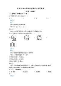 精品解析：2022年四川省乐山市中考数学真题（解析版）