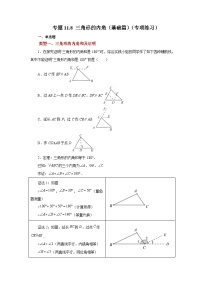 人教版八年级上册11.2.1 三角形的内角综合训练题