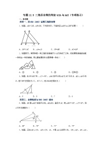 人教版八年级上册12.2 三角形全等的判定练习