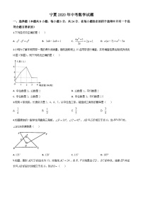 2020年中考真题精品解析 数学（宁夏卷）精编word版