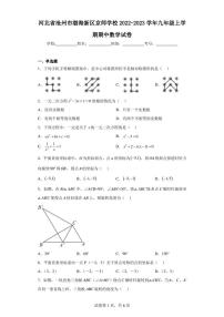 河北省沧州市渤海新区京师学校2022-2023学年九年级上学期期中数学试卷