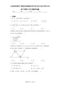 山东省东营市广饶县乐安街道乐安中学2022-2023学年七年级下学期6月月考数学试题