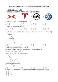 广东省深圳实验学校初中部2023-2024学年上学期九年级开学考数学试卷（图片版含答案）