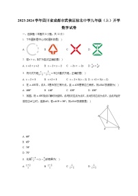 2023-2024学年四川省成都市武侯区棕北中学九年级（上）开学数学试卷（含解析）