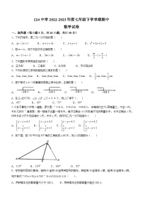 黑龙江省哈尔滨市南岗区第一二四中学2022-2023学年度七年级下学期期中数学（五四制）试题