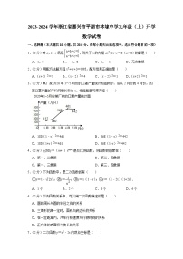 浙江省嘉兴市平湖市林埭中学2023-2024学年九年级上学期开学数学试卷