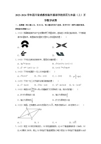 四川省成都实验外国语学校西区2023-2024学年九年级上学期开学数学试卷（含答案）