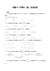 2023-2024年中考专题08 不等式（组）及其应用（原卷版+解析卷）