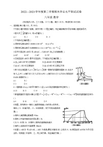 河南省驻马店市遂平县2022-2023学年八年级下学期期末学业水平测试数学试卷(含答案)