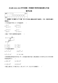 河北省石家庄市正定县2022-2023学年七年级下学期期中数学试题