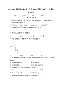 浙江省金华市义乌市宾王学校2023-2024学年八年级上学期期初数学试卷（含答案）