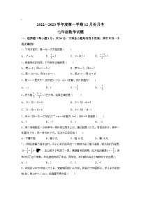 山东省济宁市金乡县等区县2022-2023学年七年级上学期12月月考数学试卷(含解析)