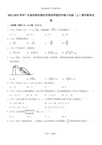 2022-2023学年广东省深圳市福田外国语学校初中部八年级（上）期中数学试卷