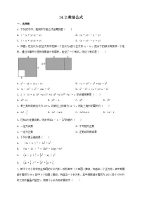 人教版八年级上册14.2 乘法公式综合与测试当堂检测题