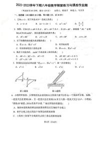 河南省郑州枫杨外国语学校2022-2023学年八年级下学期3月月考数学试题