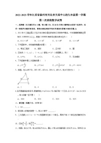 2022-2023学年江苏省泰州市兴化市大垛中心校九年级（上）第二次质检数学试卷(含解析)