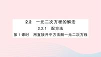 初中数学湘教版九年级上册2.2 一元二次方程的解法作业课件ppt