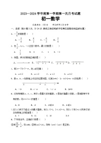 江苏省宿迁市沭阳县南洋学校2023-2024学年七年级上学期第一次定时作业数学试卷