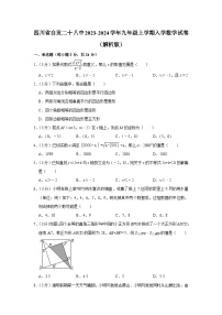 四川省 自贡市 自流井区自贡市第二十八中学校2023-2024学年九年级上学期入学数学试卷