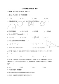 广东省深圳市宝安中学（集团）塘头学校2023-2024学年九年级上学期开学检测数学试题