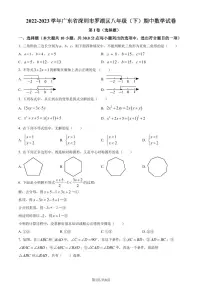 广东省深圳市罗湖区2022-2023学年八年级下学期期中数学试卷（原卷及解析版）